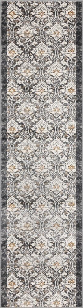 Tmavě šedý/slonovinový běhoun 80x300 cm Soft Viskan – FD