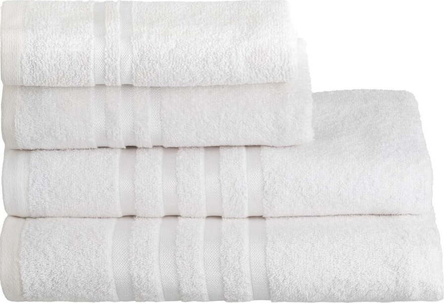 Bílý froté bavlněný ručník 50x100 cm Simple – Casa Selección