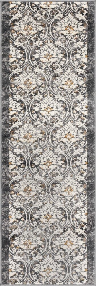 Tmavě šedý/slonovinový běhoun 67x200 cm Soft Viskan – FD