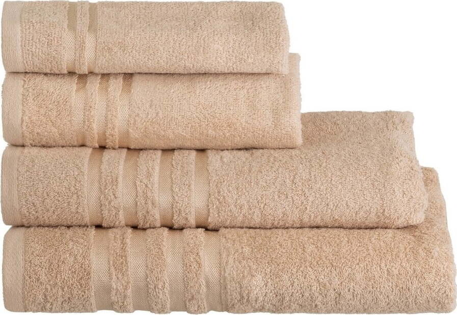 Béžový froté bavlněný ručník 30x50 cm Simple – Casa Selección