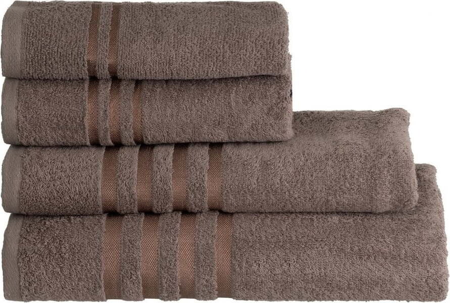 Hnědá froté bavlněná osuška 100x150 cm Simple – Casa Selección