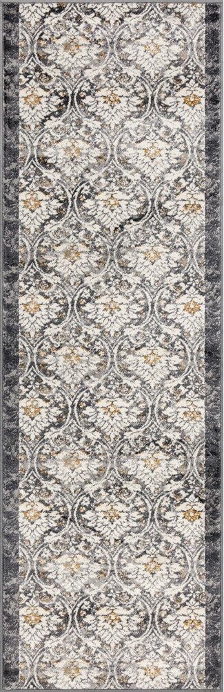 Tmavě šedý/slonovinový běhoun 80x250 cm Soft Viskan – FD