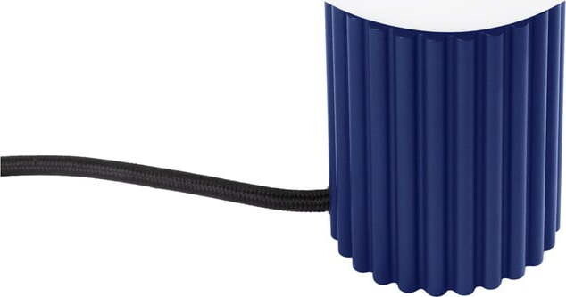 Tmavě modrá stolní lampa se skleněným stínidlem (výška 19 cm) Orbital – Nice Lamps