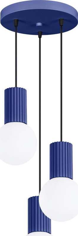 Tmavě modré závěsné svítidlo se skleněným stínidlem ø 25 cm Orbital – Nice Lamps