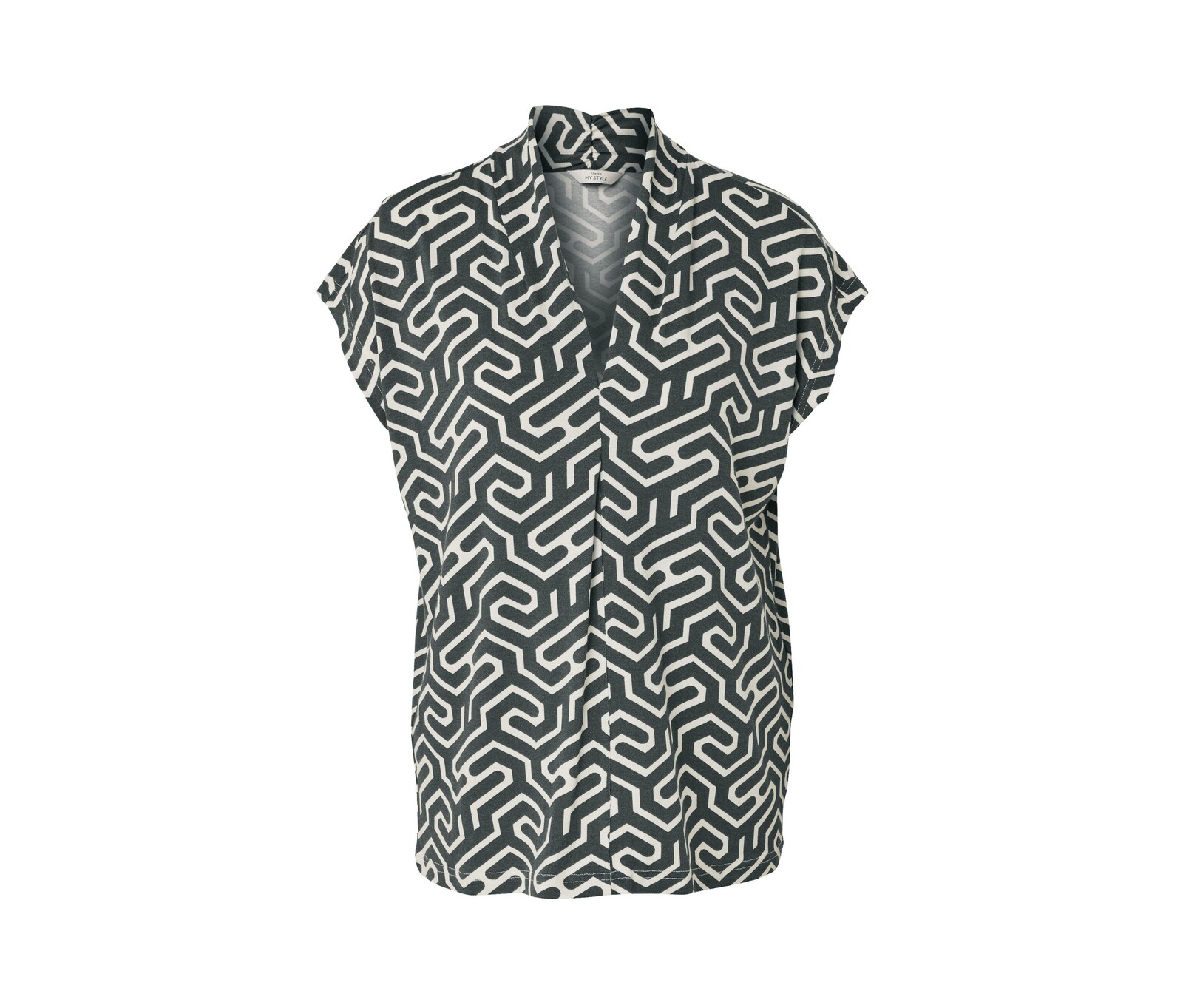 Tchibo - Halenkové triko s výstřihem do V - pro ženy - vel. S 36/38 - barva: bílá/s potiskem