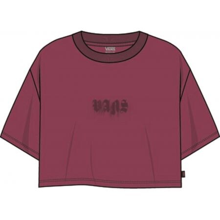 Triko Vans Nightwash Relax Crop S/S Wms - Vínová - L