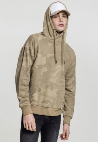 High Neck Camo Hoody - sand camo L