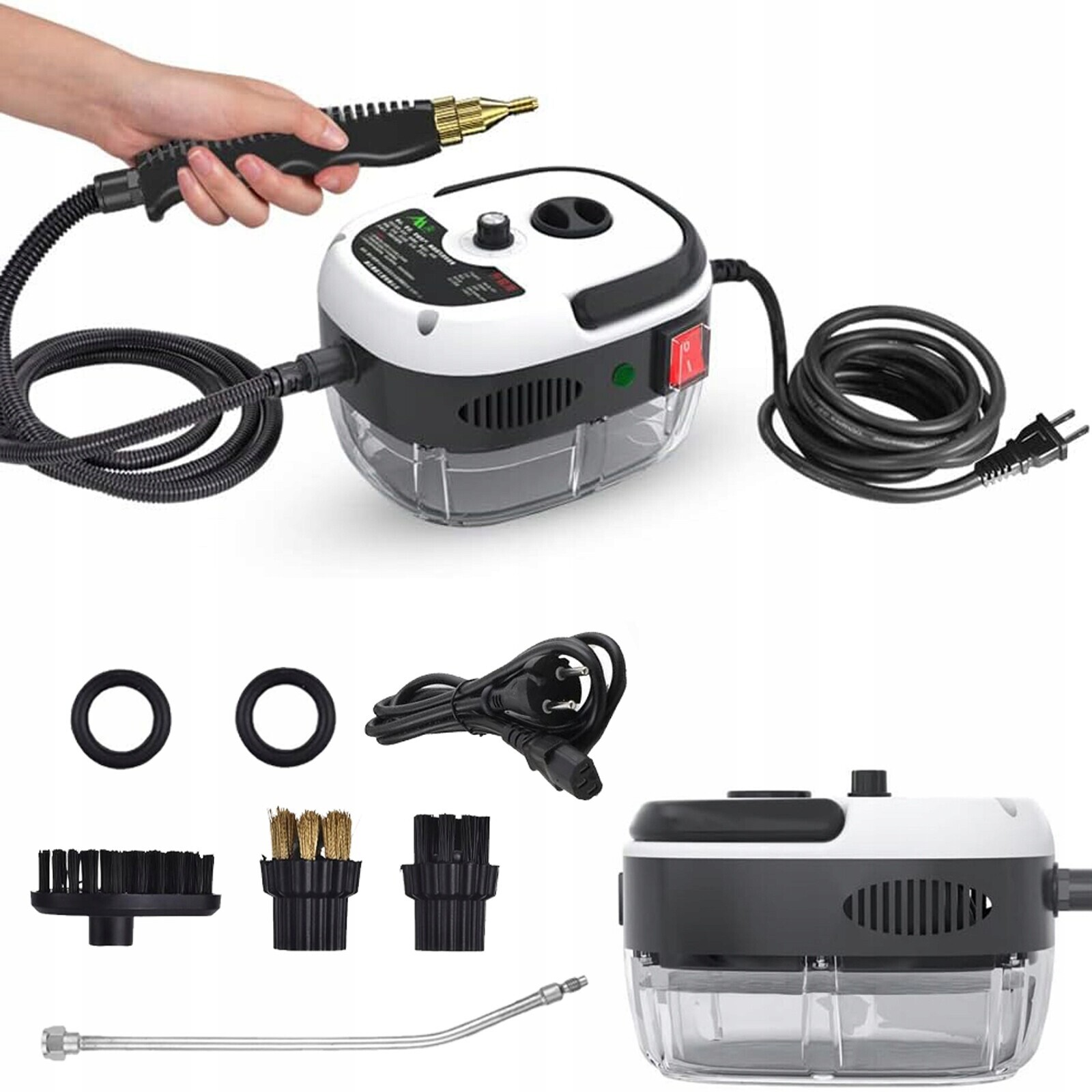 Parní čistič 2500 W 105 °C Parní čištění 6 rychlostních stupňů 3 Eu koncovky