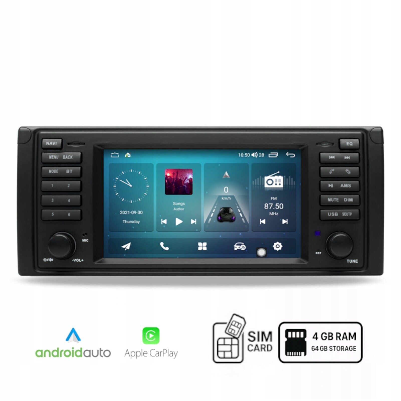 Android rádio Bmw E39 E38 4+64 Gb Android Auto Carplay Sim Bt
