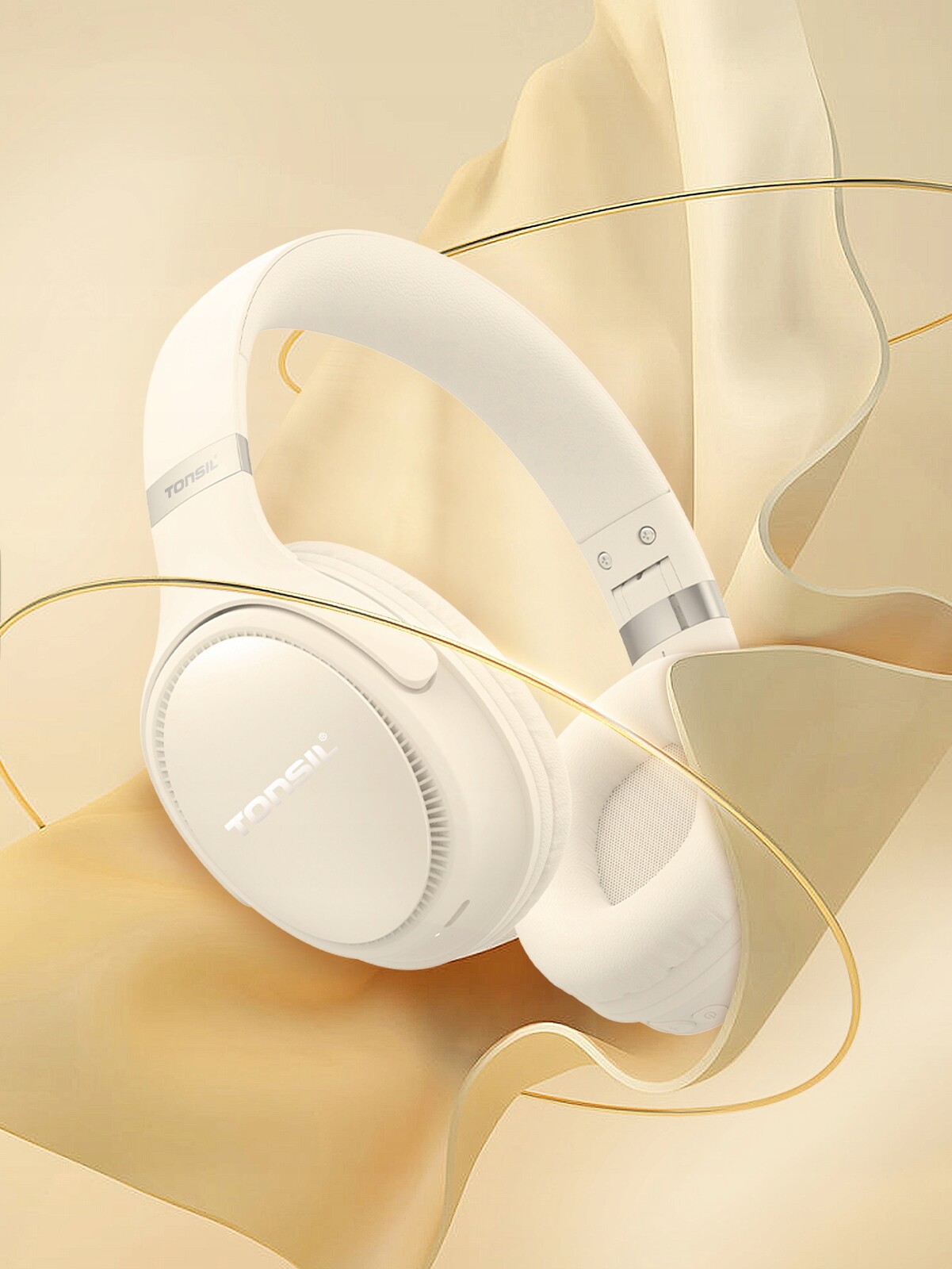 Bezdrátová sluchátka do uší Tonsil R35BT Béžová Bluetooth Sd Fm