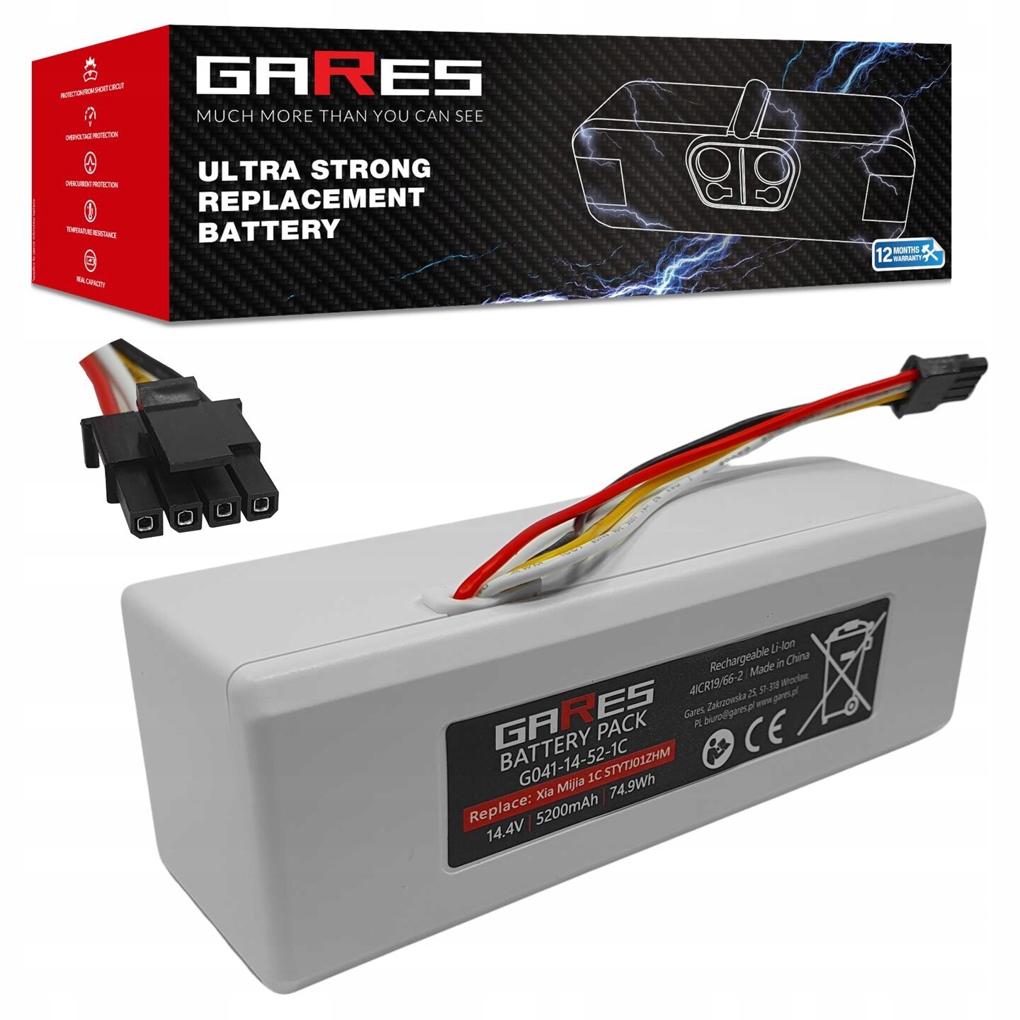 Akumulátor Gares pro Xiaomi Mijia 1C 14,4V 5,2Ah