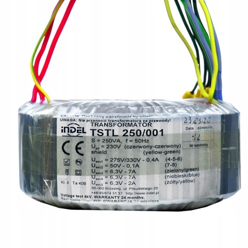 Tstl 250/001 Toroidní síťový transformátor Indel