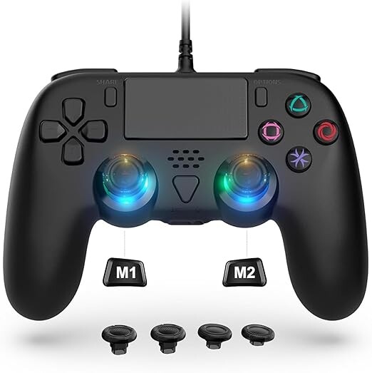 Ovladač AriKroii PS5 Pro/PS5/PC – kabelový s funkcí makro