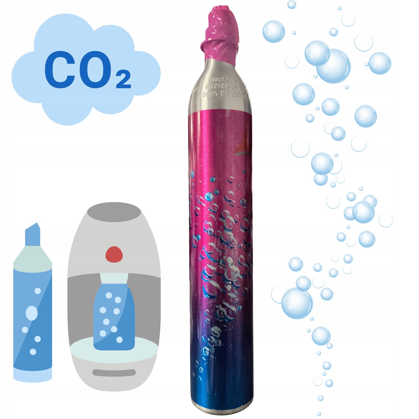 Bombička CO2 Bombička Válec Potravinářský Plyn Sodastream Quick Connect