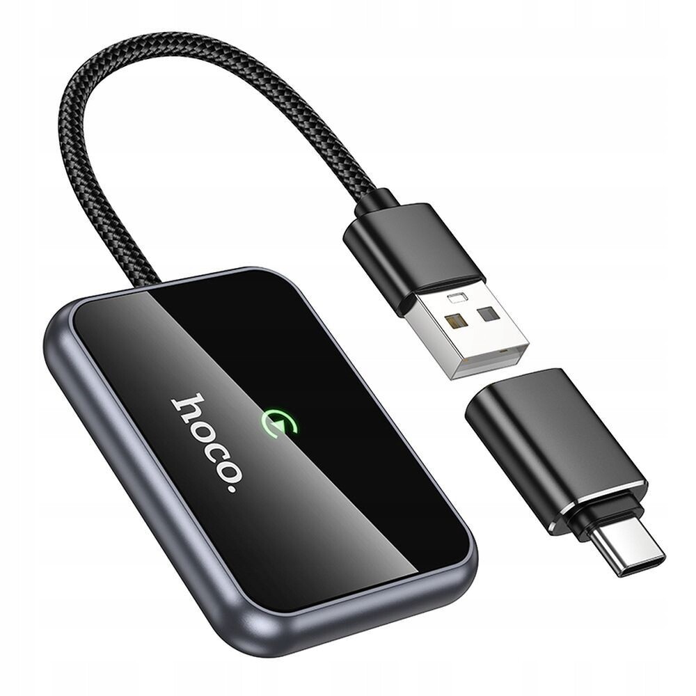Bezdrátový adaptér CarPlay Hoco Usb A Usb C HU1 černý