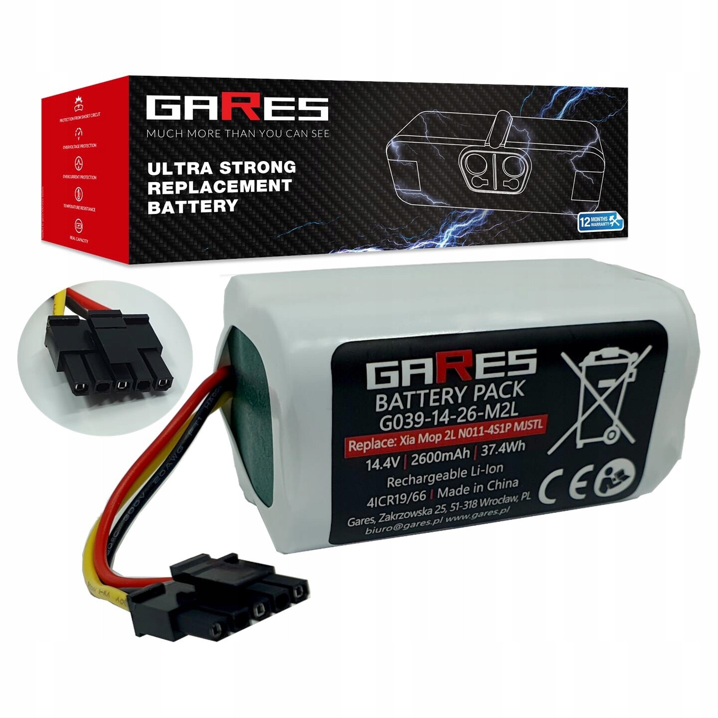 Akumulátor Gares pro Xiaomi Mi Robot Mop 2 Lite 14,4V 2,6Ah