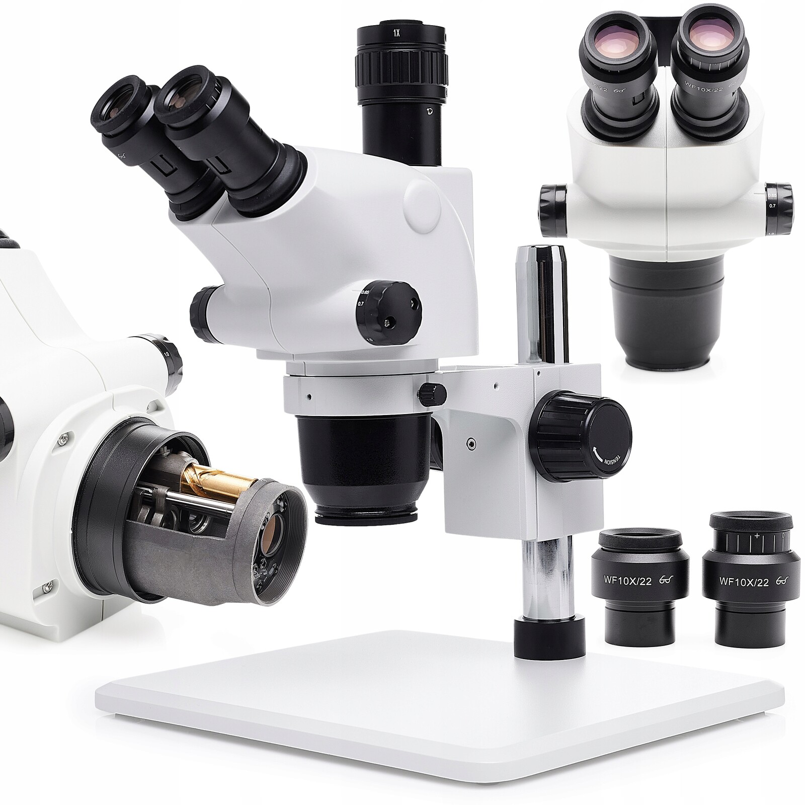 Stereoskopický Trinokulární Mikroskop Pro Elektroniku 6,5-65x Techrebal