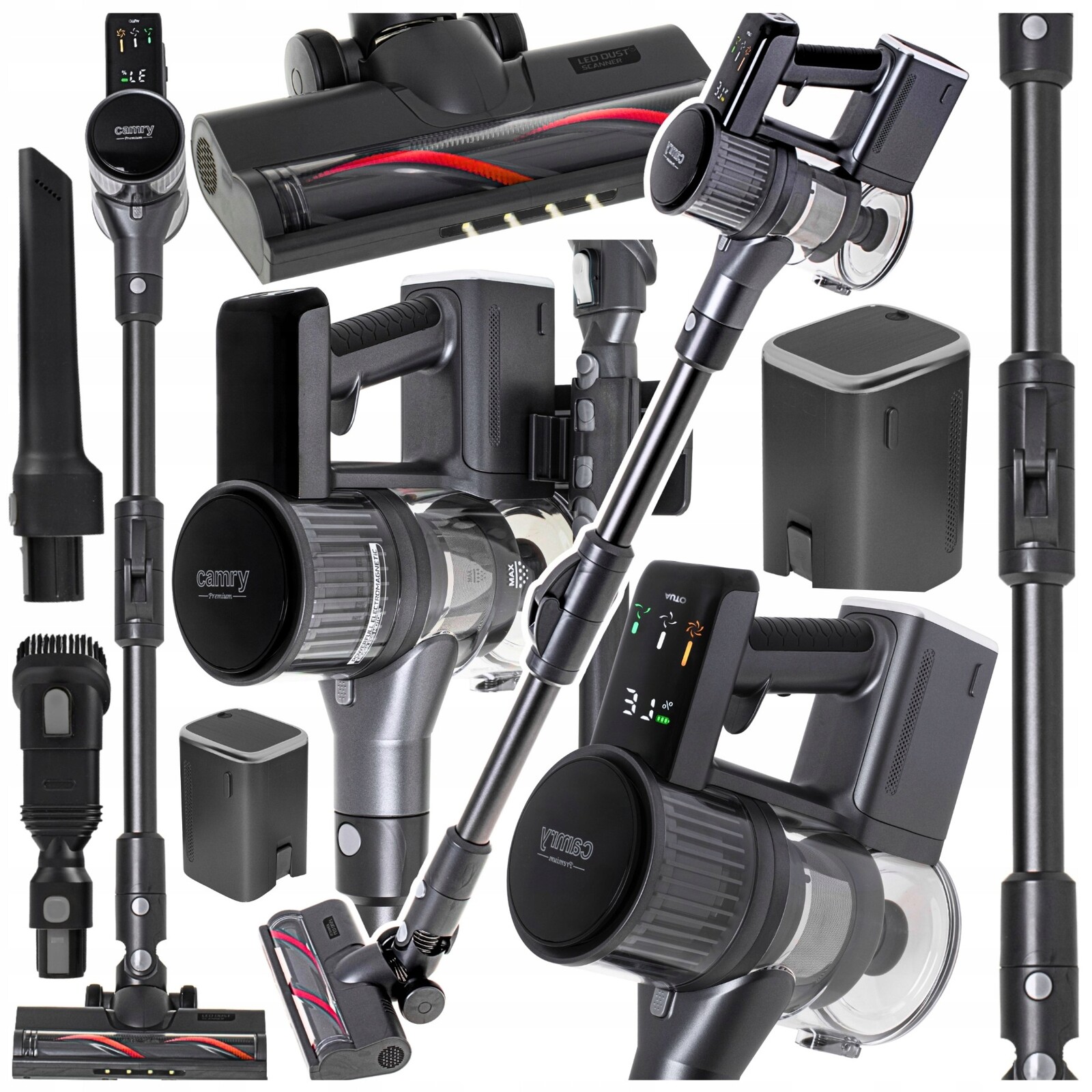 Vysavač Bezdrátový Vertikální Bezsáčkový Výkonný Ruční Elektrokartáč 8V1