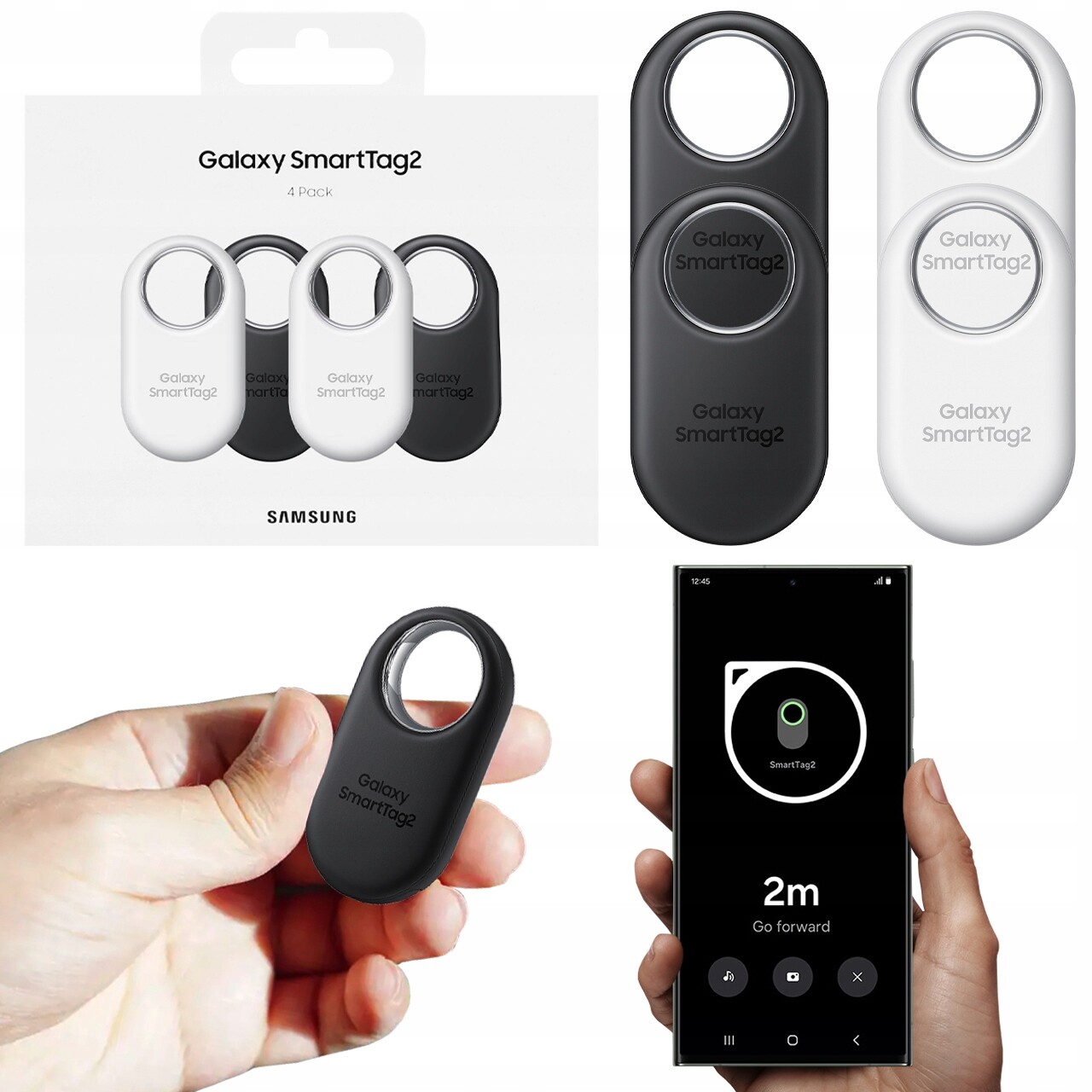 4x Gps Přívěsek Na Klíče Samsung Galaxy SmarTag2 IP67 EI-T5600KWEGEU