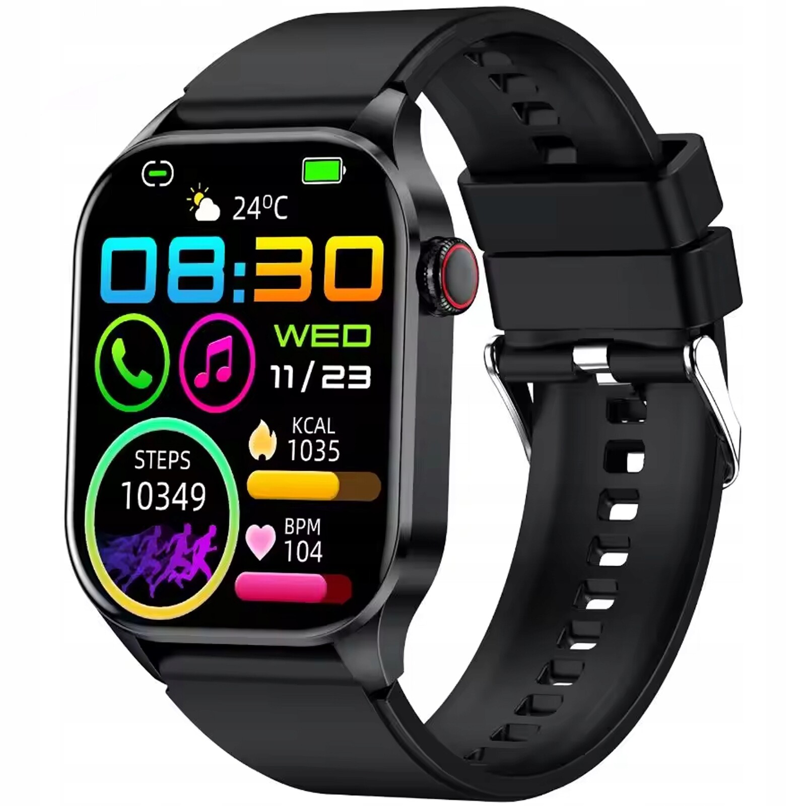 Chytré Hodinky Černé Sportovní Pánské Hodinky Amoled Menu Pl Smart Black Ultra Pro