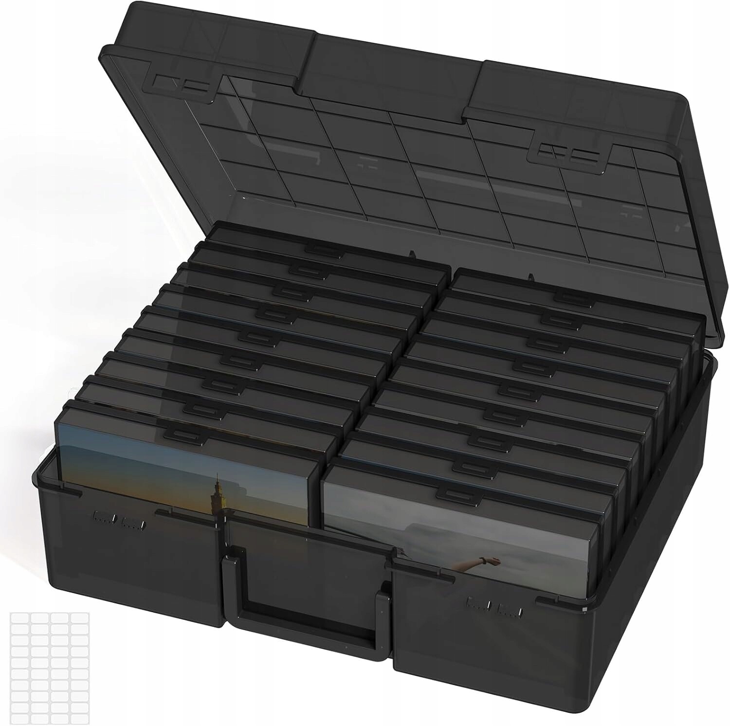 Lifewit Zásobník na fotografie 10×15 cm Organizér Foto 18 přihrádek Černý