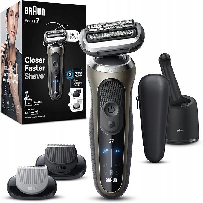 Braun Series 7 72-C7650CC Gold Elektrický Holicí Strojek SmartCare Station 4 v 1