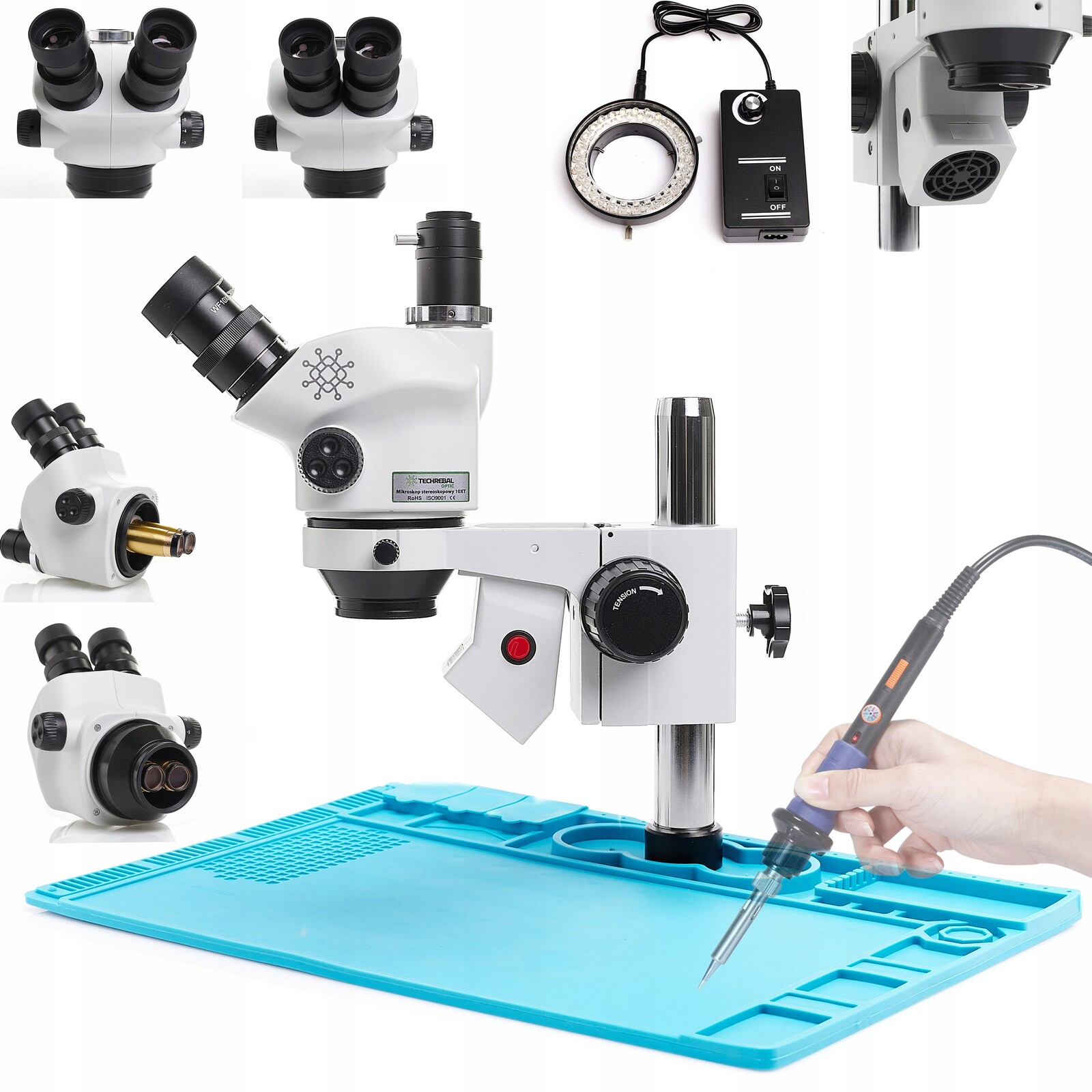 Trinokulární Stereoskopický Mikroskop Techrebal 10XT, Odsávání Par