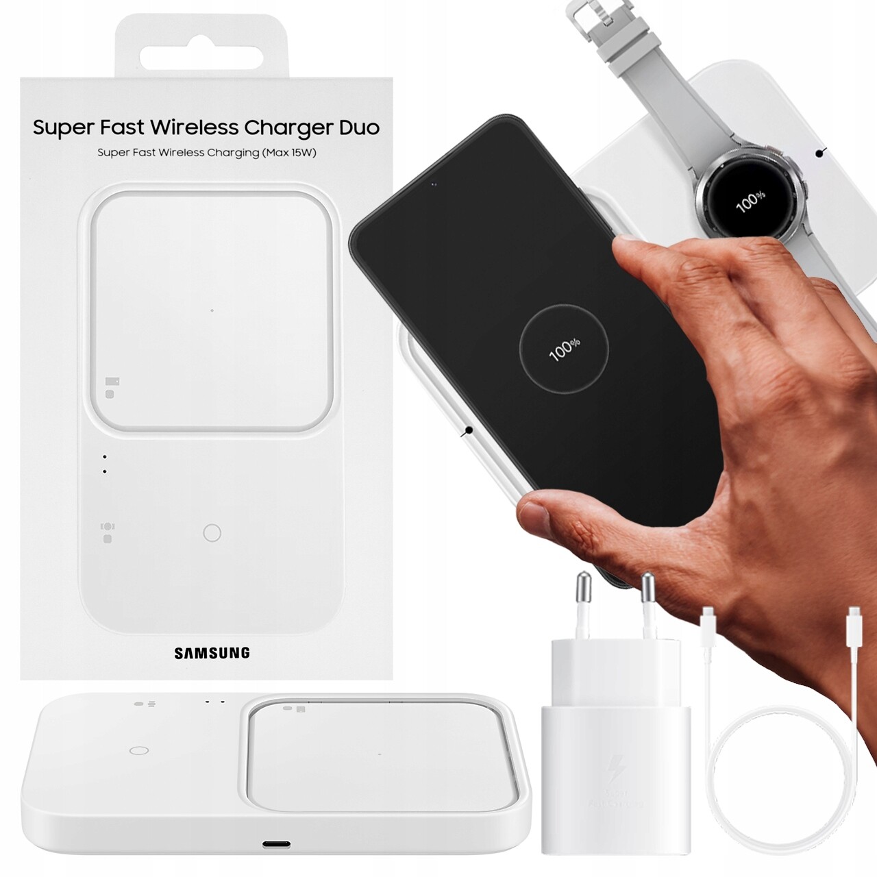 Bezdrátová Nabíječka Samsung Duo Fast Charger 15W Qi 25W S24 S25