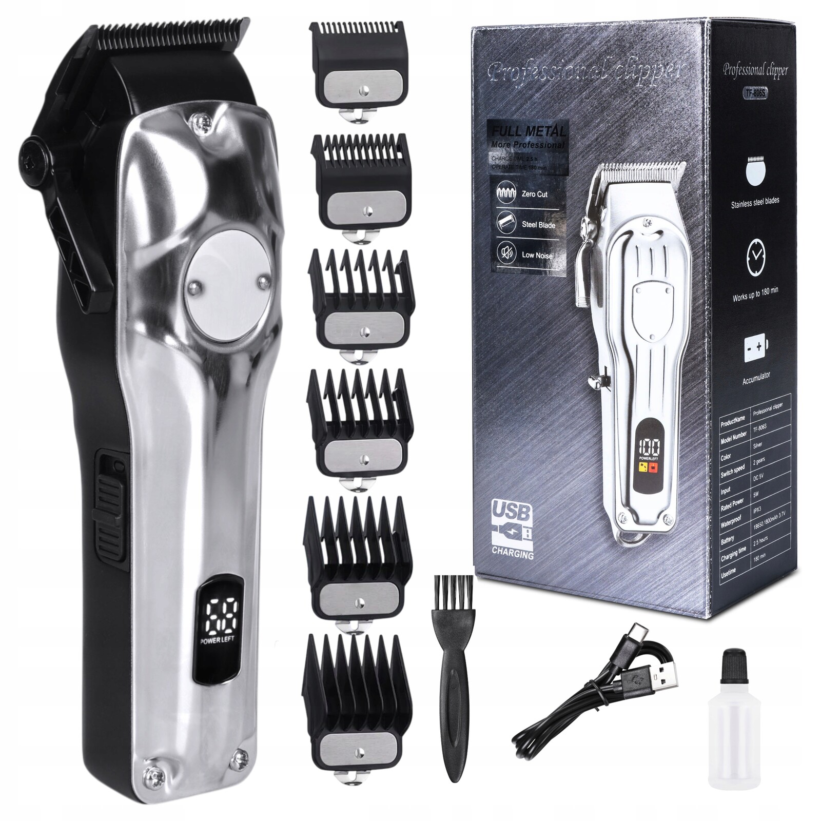 Stříhací Strojek Na Vlasy Kadeřnický Profesionální bezdrátový Barber