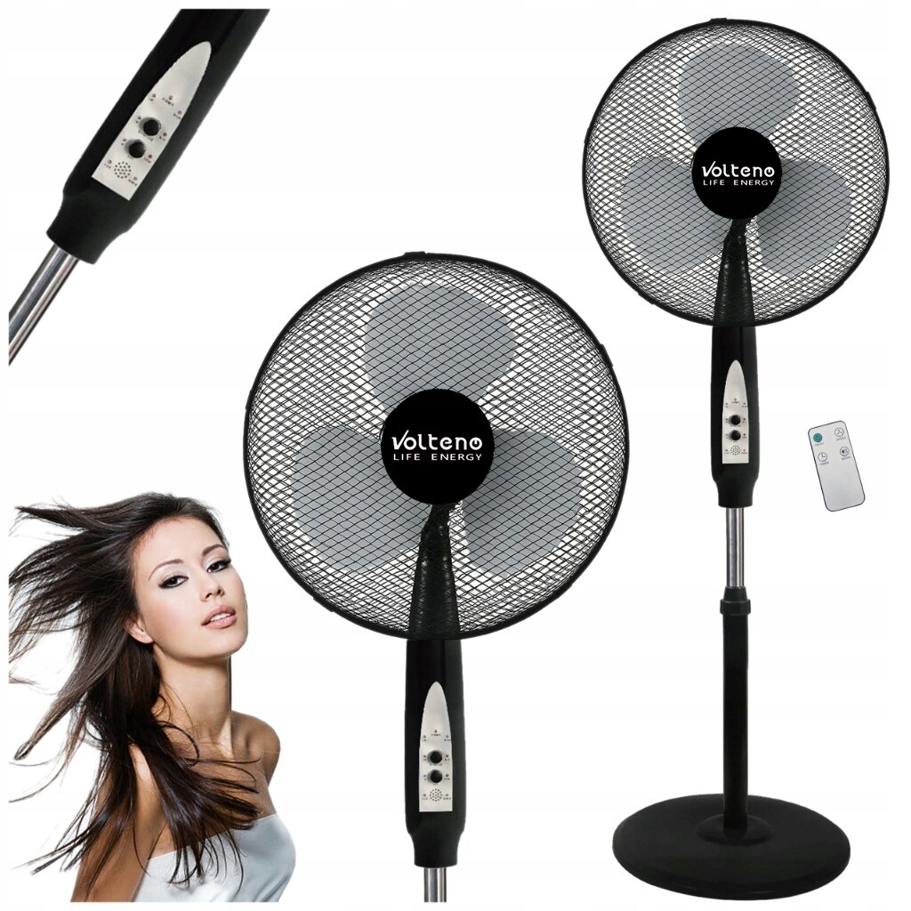 Stojanový Podlahový Ventilátor 40W Větrný Mlýn Cirkulátor Tichý Výkonný Pilot 36cm