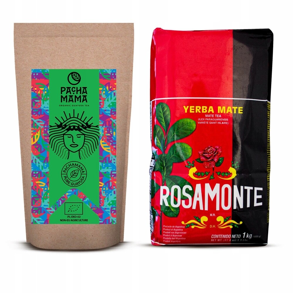 Sada Yerba Mate Rosamonte Elaborada 1 kg Pachamama Guayusa Guarana 500 g