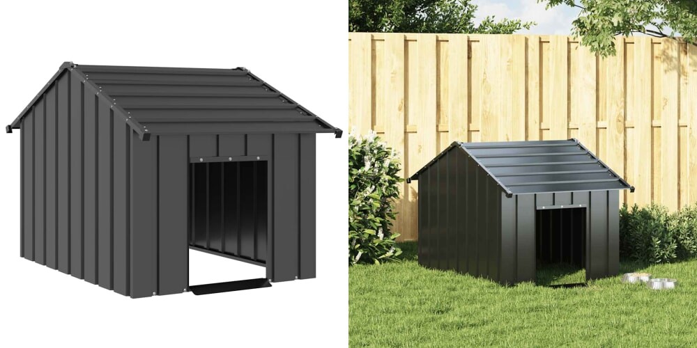 83x130x85 cm, Bouda pro psa se střechou, ocel