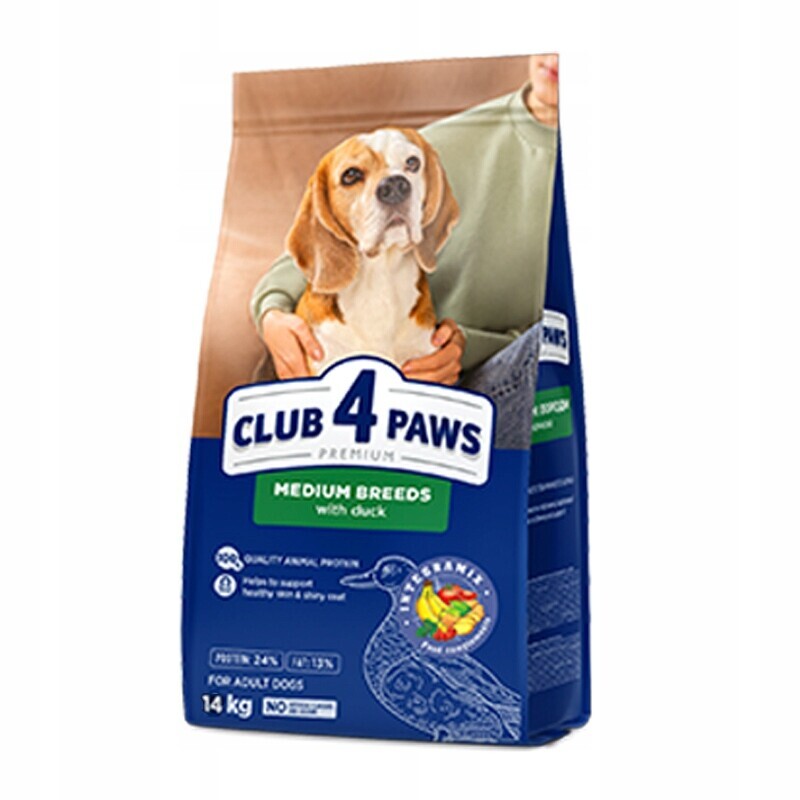 Club 4 Paws Adult Pro Střední Plemena S Kachnou 14 Kg