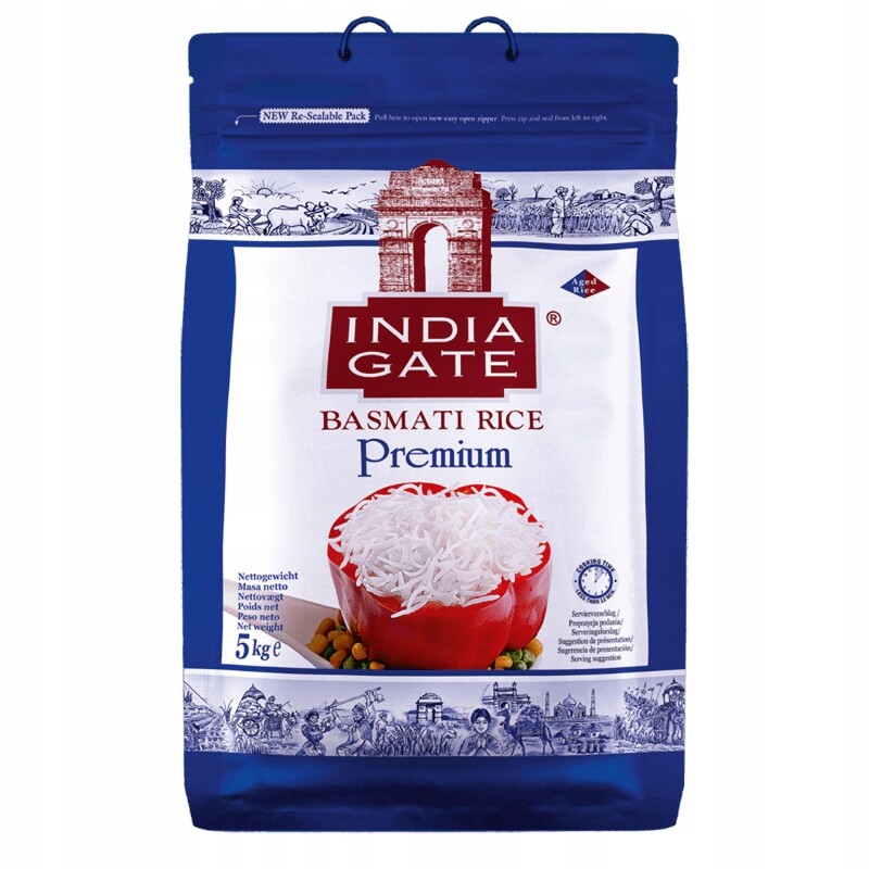 Rýže basmati dlouhozrnná Extra Long Premium Basmati Rice India Gate 5 kg
