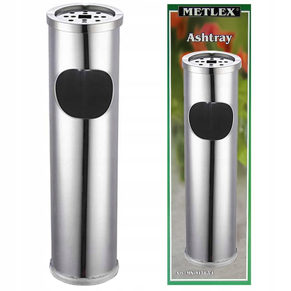 Popelník Popelník odpadkový koš Ocelový Stříbrný