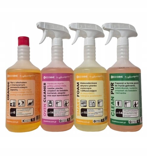 Set Eco Shine 4x1L pro úklid kuchyně a mytí domácích spotřebičů