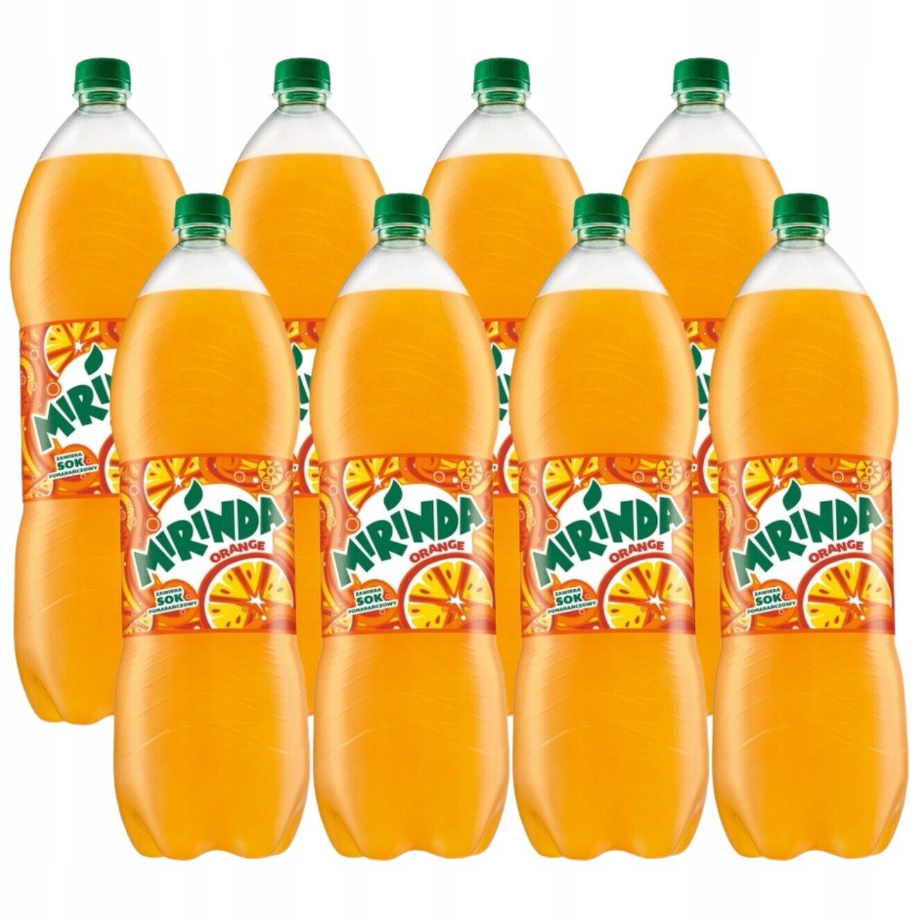 Mirinda Sycený nápoj s příchutí pomeranče, 2 l x 8 kusů