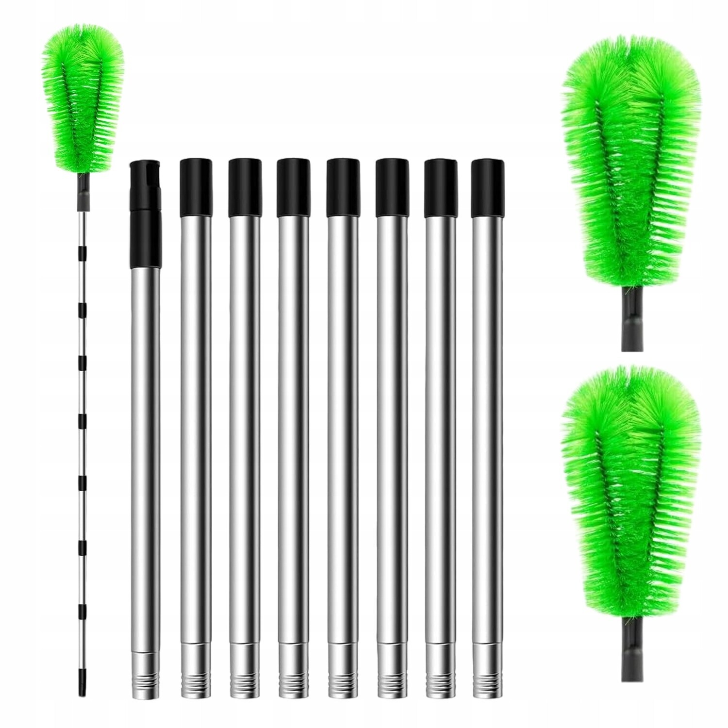 Kartáč Na Okapy A Okapy S Vyměnitelnými Hlavicemi 310 CM Zelený