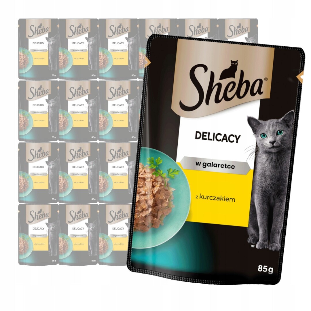 Sheba Delicacy 24x85 g Mokré Krmivo Pro Kočky Kousky s kuřecím masem v želé