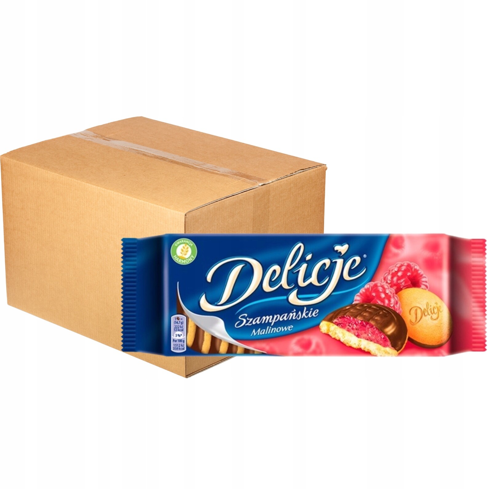 Piškoty S Želé šampaňské s želé s malinovou příchutí a čokoládou 147 g x 24 ks