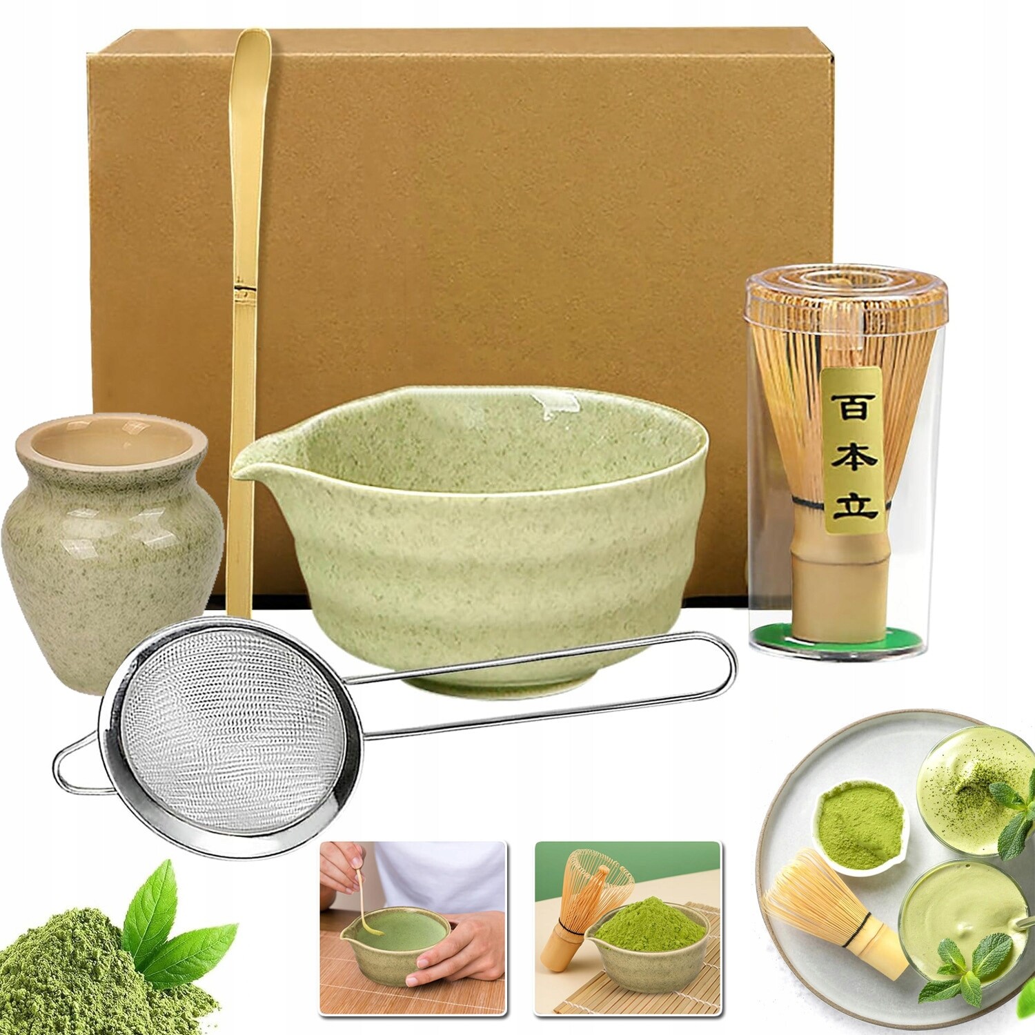 Bambusová Sada Na Výrobu Matchy, Sada Na Čaj Matcha, Dárková Sada