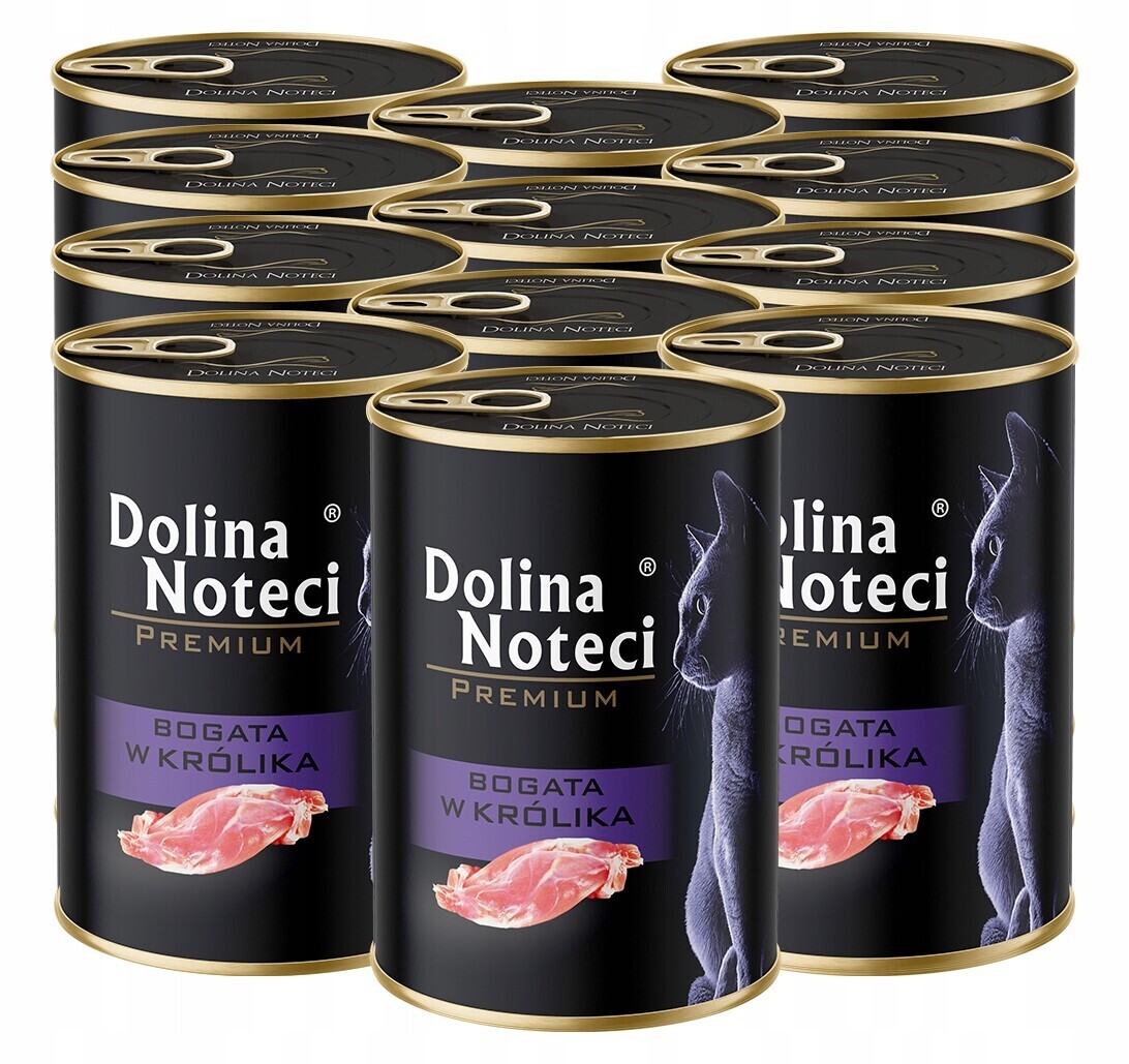 Dolina Noteci Premium Krmivo mokré pro kočky konzerva Set 12x400g Králík