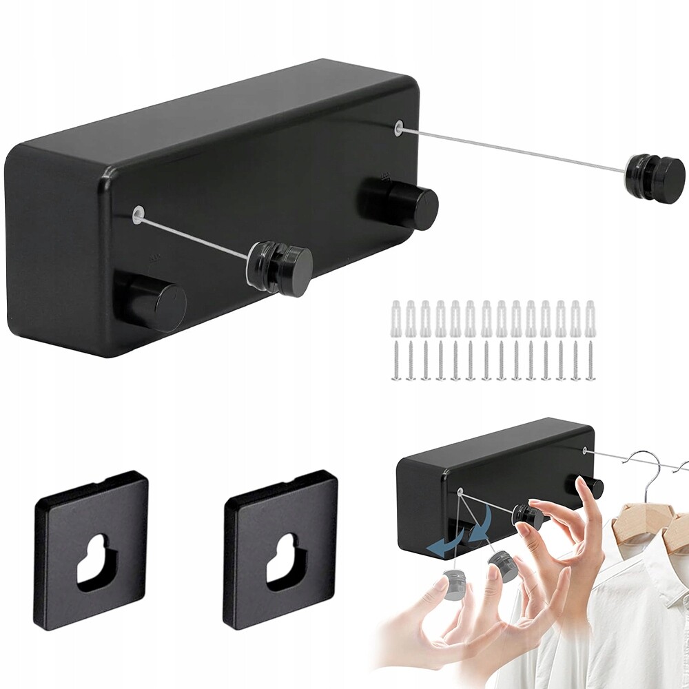 Dvojité Roztahovací Lano Pro Zavěšení Prádla Namontované Na Stěnu