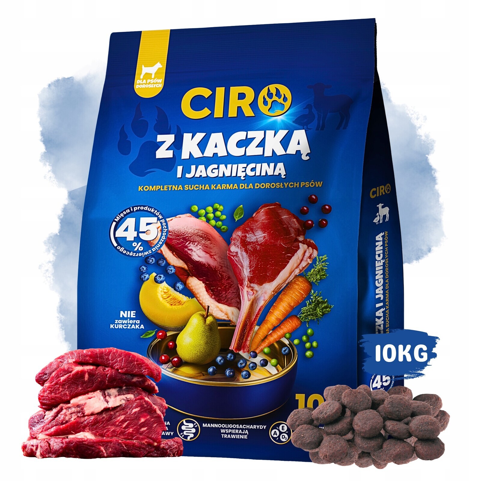 Suché krmivo pro psy Kachna s jehněčím 45% – pro labradora huskyho