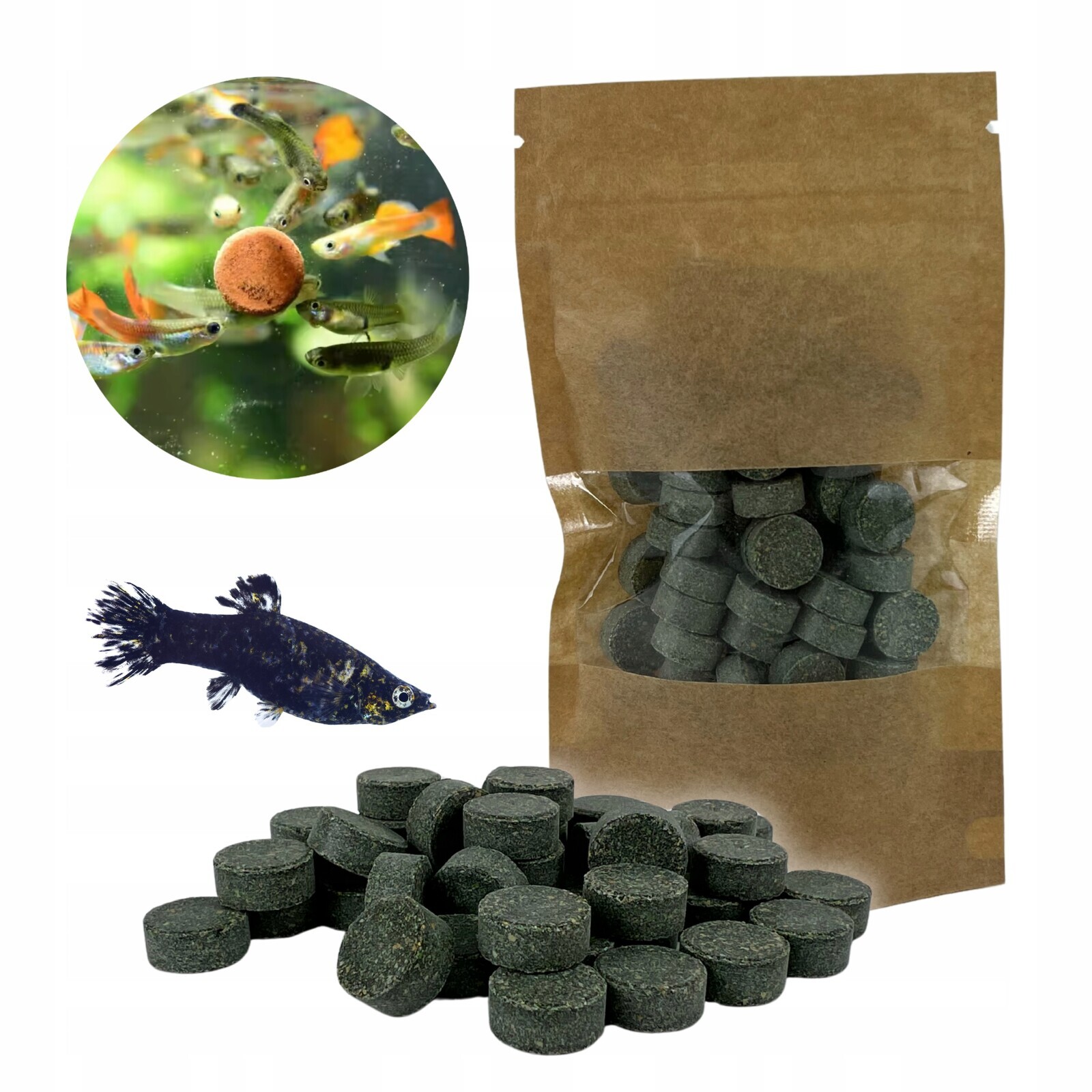 Krmivo Pro Ryby Lepicí Tablety S Spirulinou Algen Tablet 1 Kg!!!