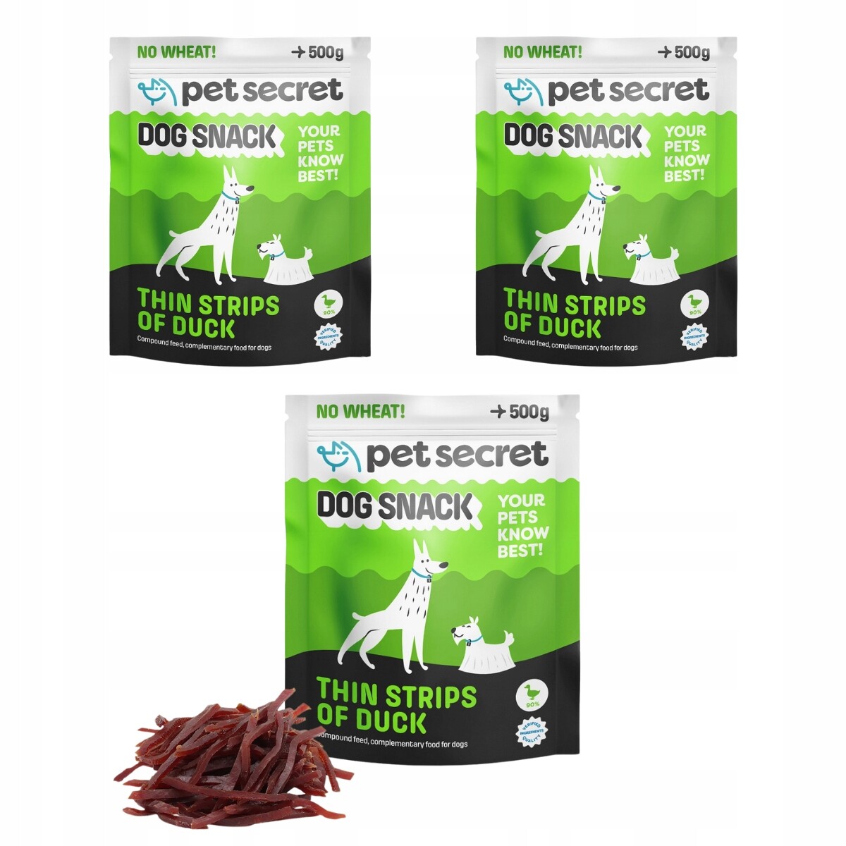 2+1 Tenké kachní proužky 500 g, psí pamlsek Pet Secret