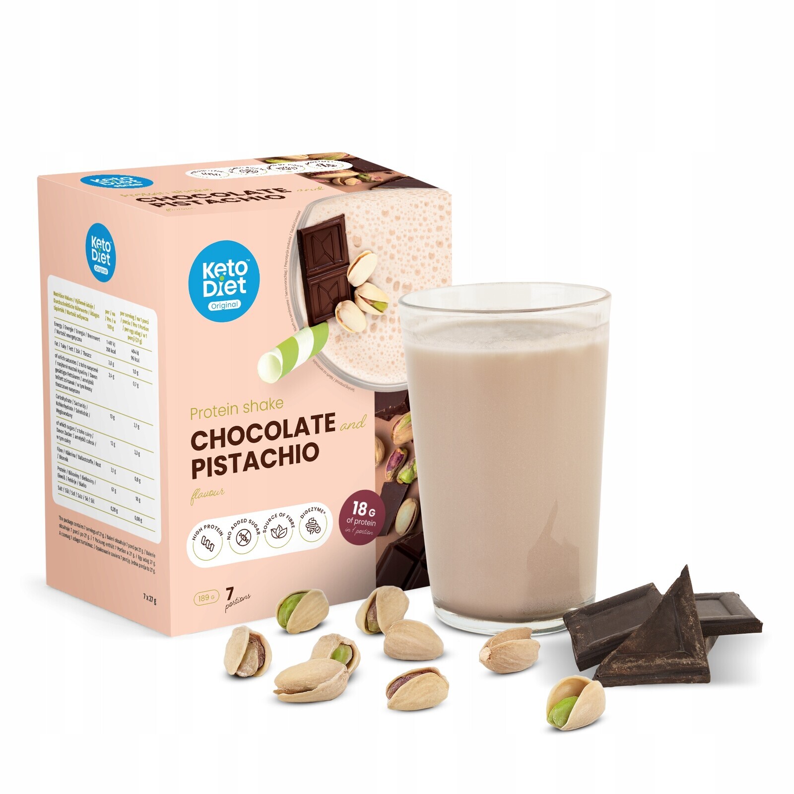 Proteinový nápoj příchuť čokoláda & pistácie (7 porcí)