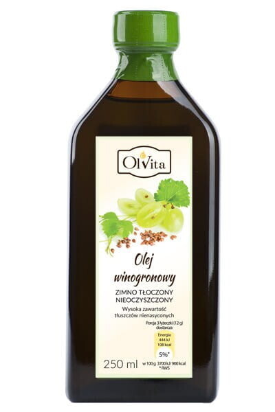 Olvita Za studena lisovaný hroznový olej, nečištěný, 250 ml