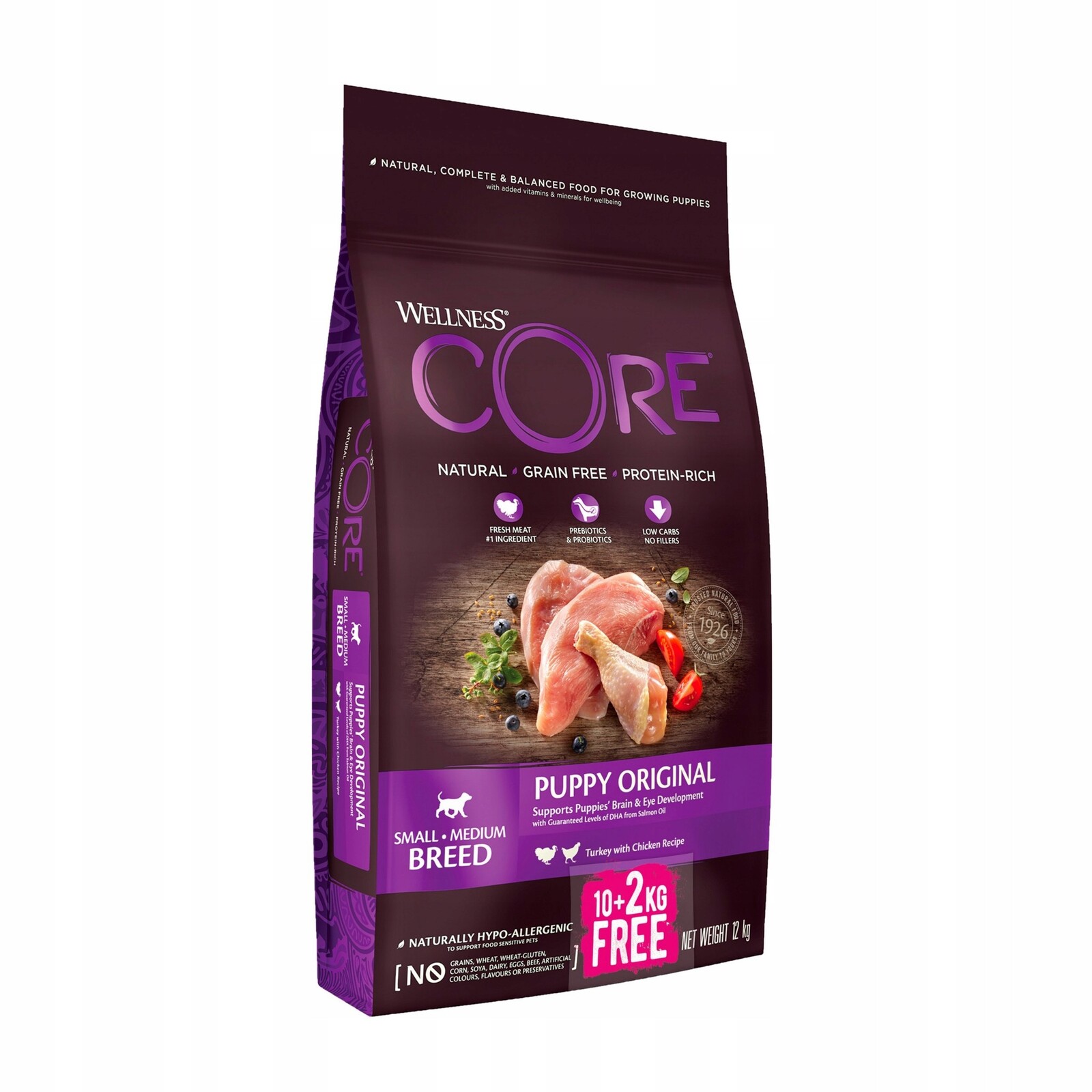 Krmivo suché Wellness Core Puppy krůta kuře bez obilovin 10 kg