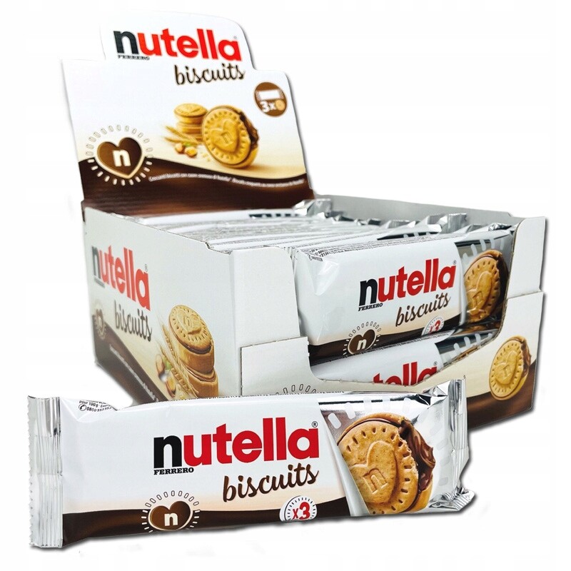 Nutella Biscuits Sušenky plněné lískovým oříškem 41,4g x 28